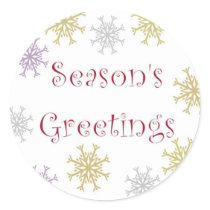 Season's Greetings Snowflakes Sticker