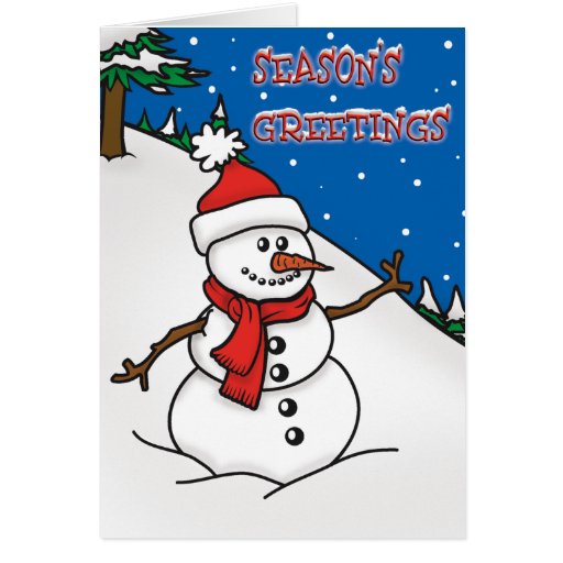 Season's Greetings Snowman Christmas Card
