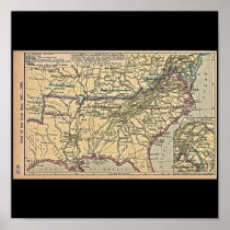 Seat of Civil War, 1861- 1865 Map Poster