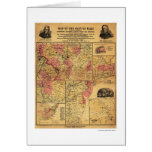 Seat Of Civil War Map 1862 Greeting Cards