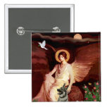 Seated Angel - Norwegian Elkhound Button