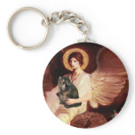 Seated Angel - Persian Calico cat keychains