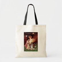 Seated Angel - Two German Shepherds Bag