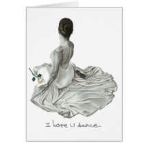 seated dancer charcoal greeting card