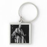 Seated sculpture of Voltaire keychains