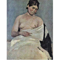 Seated Woman With Bare Chest,  By Corot Jean-Bapti Photo Cutout