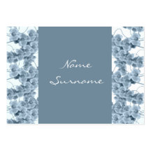 Seating name tags, blue orchids- customisable business card template
