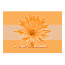 Seating name tags, orange lilly - customisable business card templates