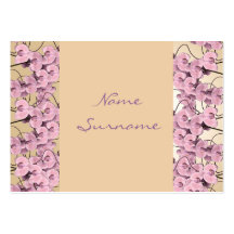 Seating name tags, pink orchids- customisable business card