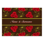 Seating name tags, red roses- customisable business cards