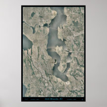 Seattle Metro Area, Washington satellite poster
