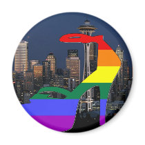 Seattle Pride Fridge Magnet