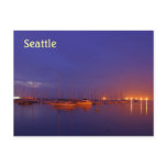 Seattle sailboats in marina at dusk postcard