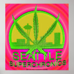 Seattle Superchronics Sunset Background Poster