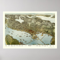 Seattle, WA Panoramic Map - 1891 Posters