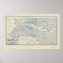 Seattle, WA Panoramic Map - 1925 Print