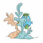 Seaweed Coral Ocean Cute Fish Cartoon photo sculptures