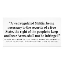 Second Amendment to the United States Constitution Custom Photo Card