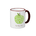 Second Grade Teacher Mug - Green Apple