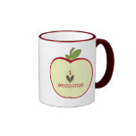 Second Grade Teacher Mug - Red Apple Half