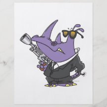 secret agent rhino spy cartoon personalized flyer