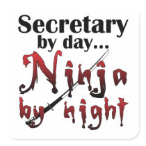 Secretary Ninja Square Sticker