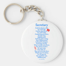 Secretary  Thank You Keychains