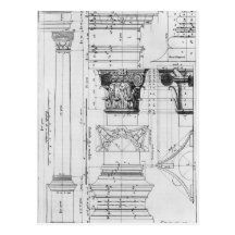 Section and elevation of a composite column postcards