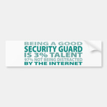 Security Guard 3% Talent Bumper Sticker