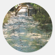 Sediment covered trail. round stickers