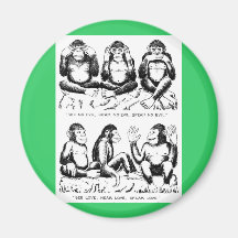 See No Evil, Hear No Evil, Speak No Evil, Rephrase Fridge Magnet