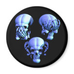See No, Hear No, Speak No Evil Skulls Magnet