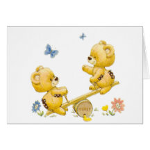 See Saw Bears Greeting Cards