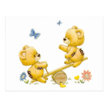 See Saw Bears Postcards
