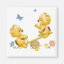 See Saw Bears Refrigerator Magnets