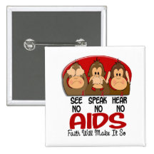 See Speak Hear No AIDS 1 Pin