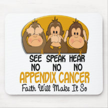 See Speak Hear No Appendix Cancer 1 Mouse Pad
