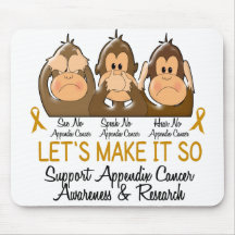 See Speak Hear No Appendix Cancer 2 Mouse Mats