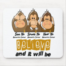 See Speak Hear No Appendix Cancer 3 Mousepads