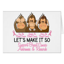 See Speak Hear No Breast Cancer 2 Card