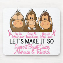See Speak Hear No Breast Cancer 2 Mousemat