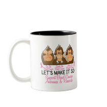 See Speak Hear No Breast Cancer 2 Mugs