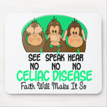 See Speak Hear No Celiac Disease 1 Mouse Pads