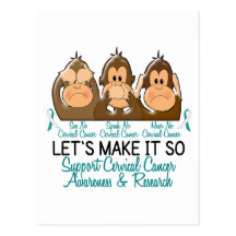 See Speak Hear No Cervical Cancer 2 Postcard