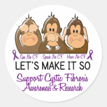 See Speak Hear No Cystic Fibrosis 2 Sticker