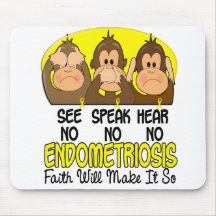 See Speak Hear No Endometriosis 1 Mousemats