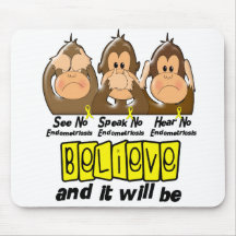 See Speak Hear No Endometriosis 3 Mouse Pad
