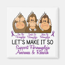See Speak Hear No Fibromyalgia 2 Refrigerator Magnet