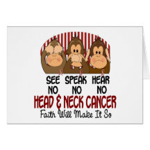 See Speak Hear No Head and Neck Cancer 1 Greeting Card
