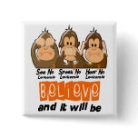 See Speak Hear No Leukaemia 3 buttons